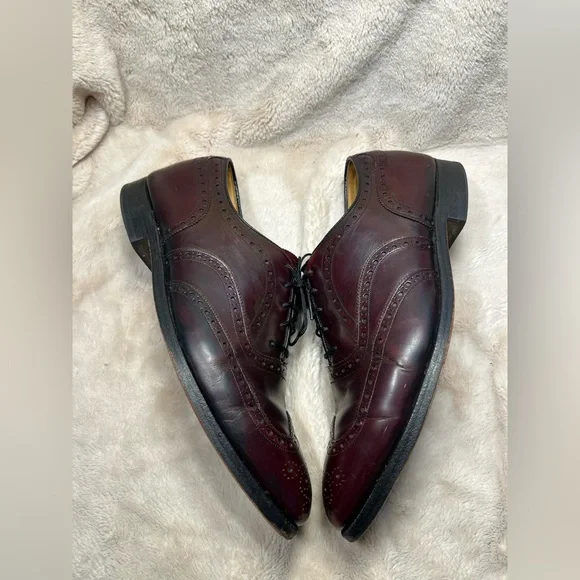 Johnston & Murphy Aristocraft Wingtip Oxford Size 11 Burgundy - Picture 5 of 7